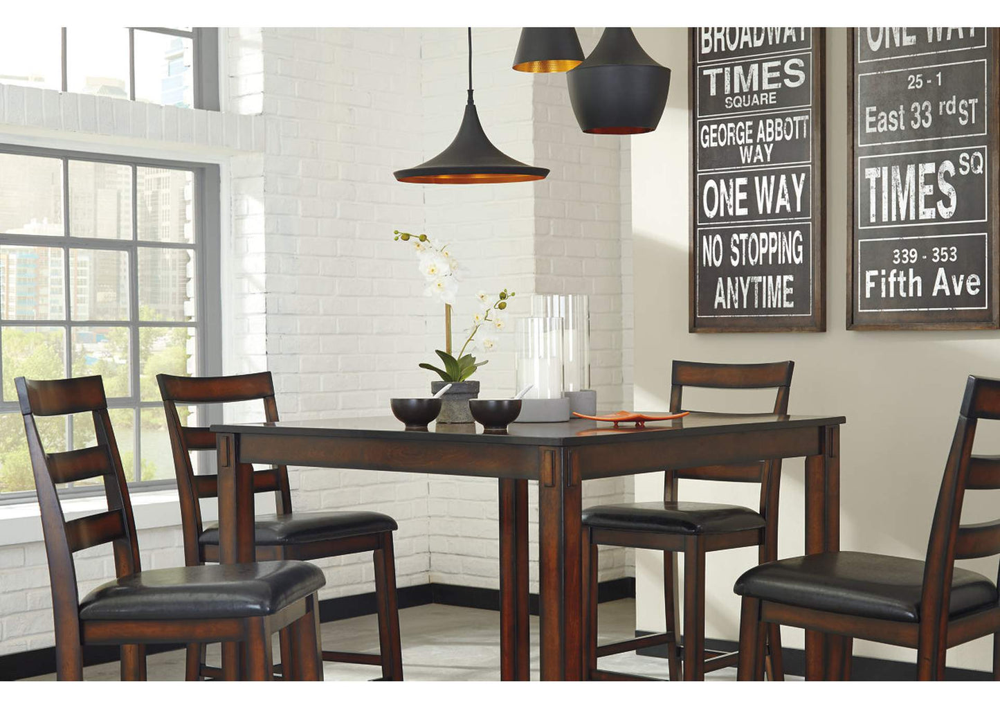 Coviar Counter Height Dining Table and Bar Stools (Set of 5)