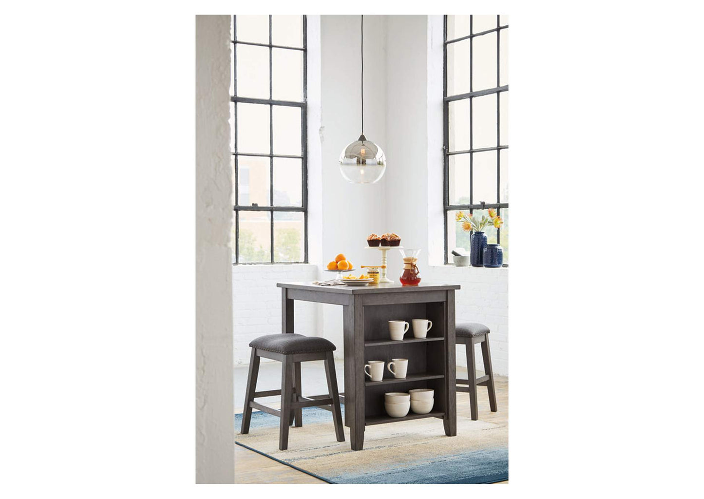 Caitbrook Counter Height Dining Table and Bar Stools (Set of 3)