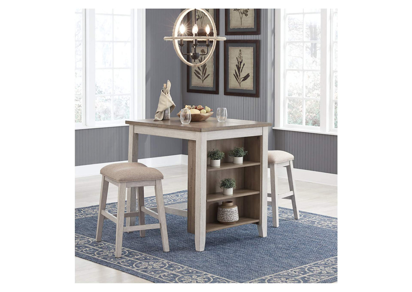 Skempton Counter Height Dining Table and Bar Stools (Set of 3)