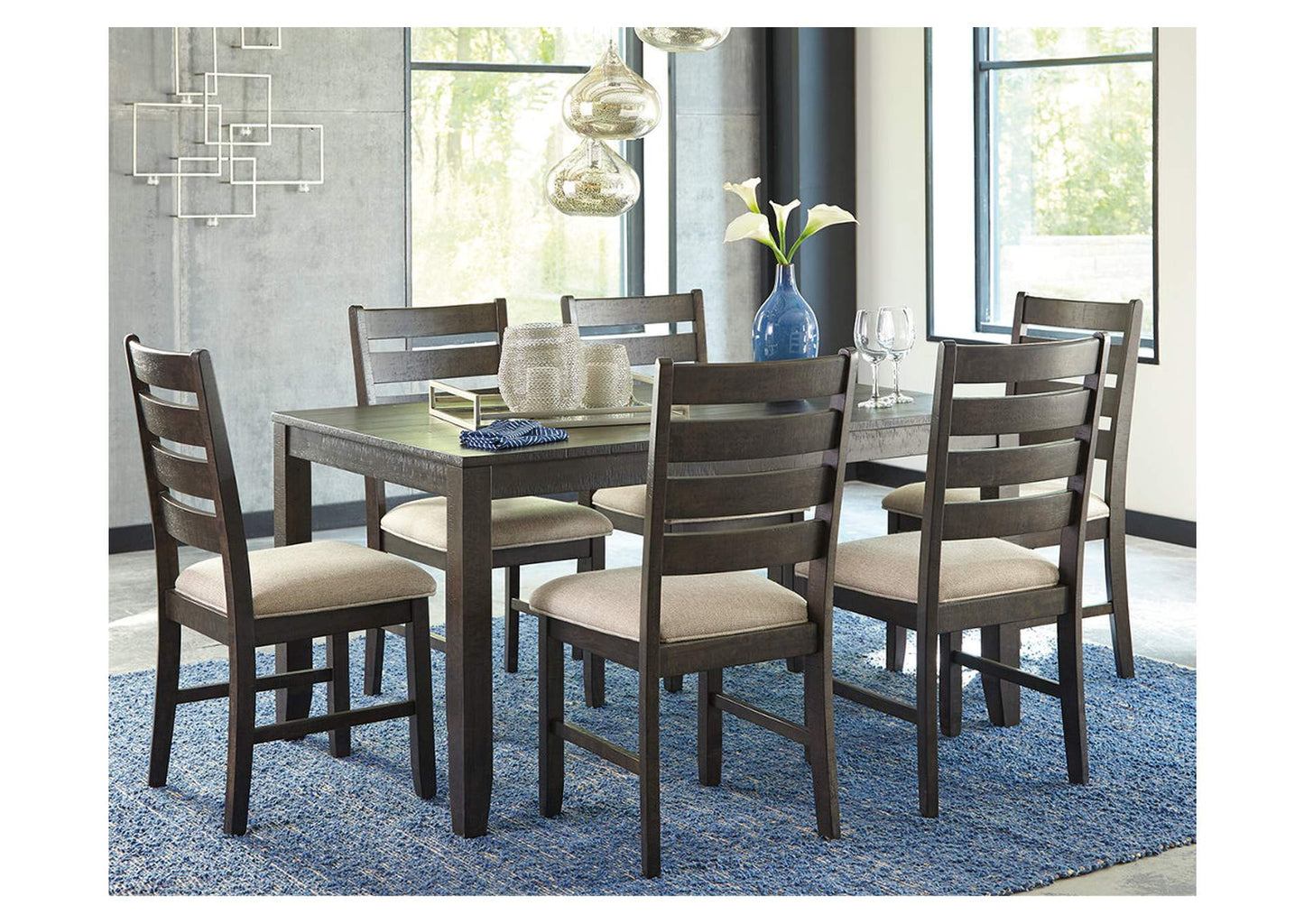 Rokane Dining Table and Chairs (Set of 7)