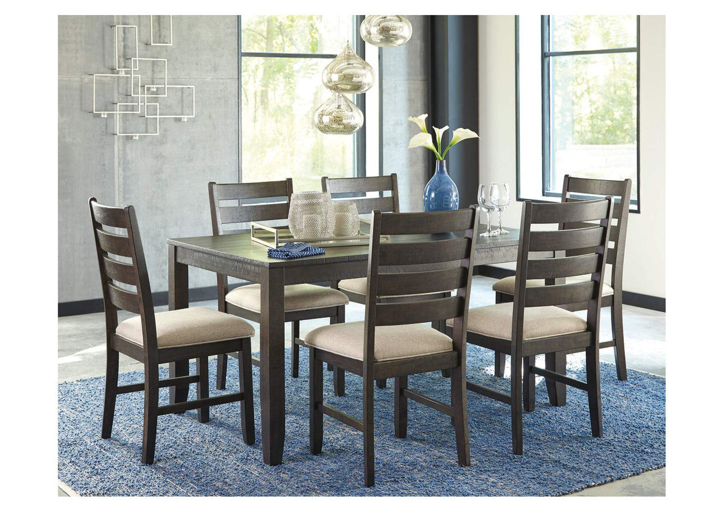 Rokane Dining Table and Chairs (Set of 7)