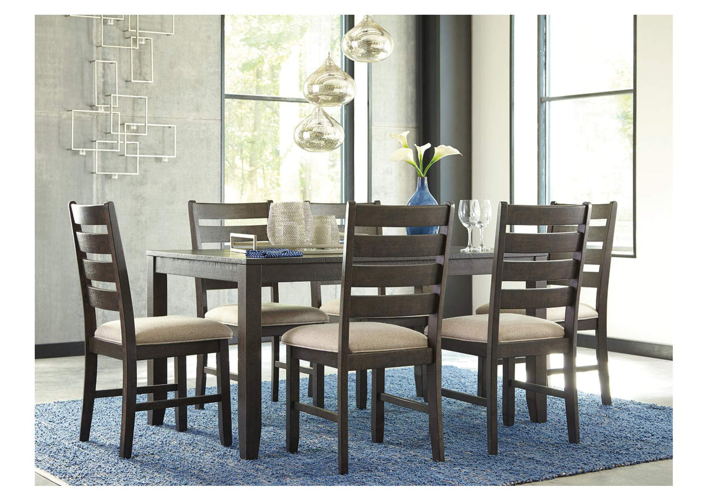 Rokane Dining Table and Chairs (Set of 7)