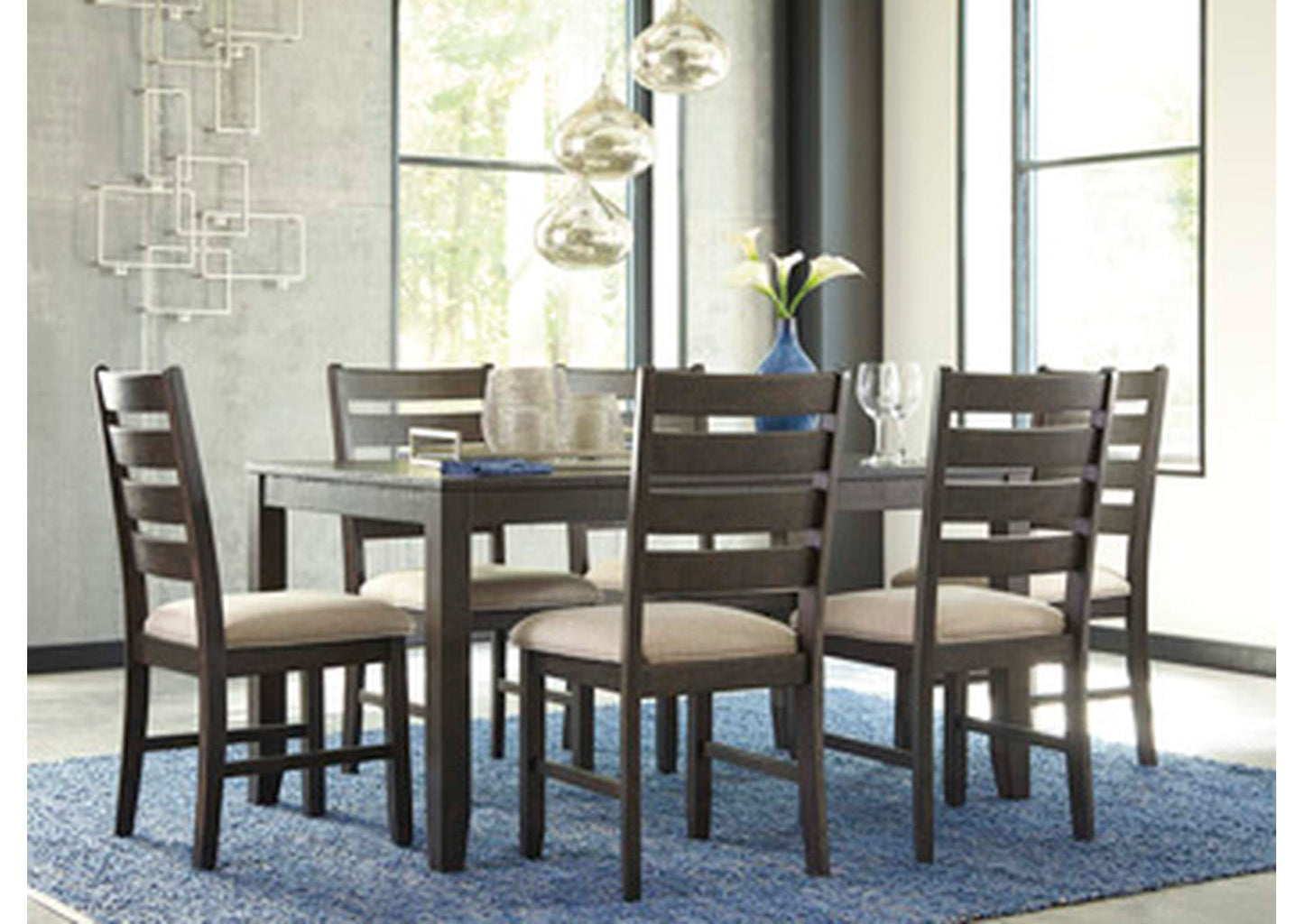 Rokane Dining Table and Chairs (Set of 7)