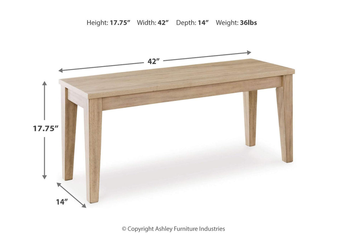 Gleanville 42" Dining Bench