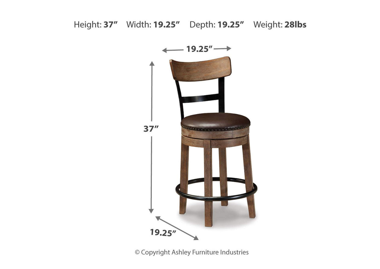 Pinnadel Counter Height Bar Stool