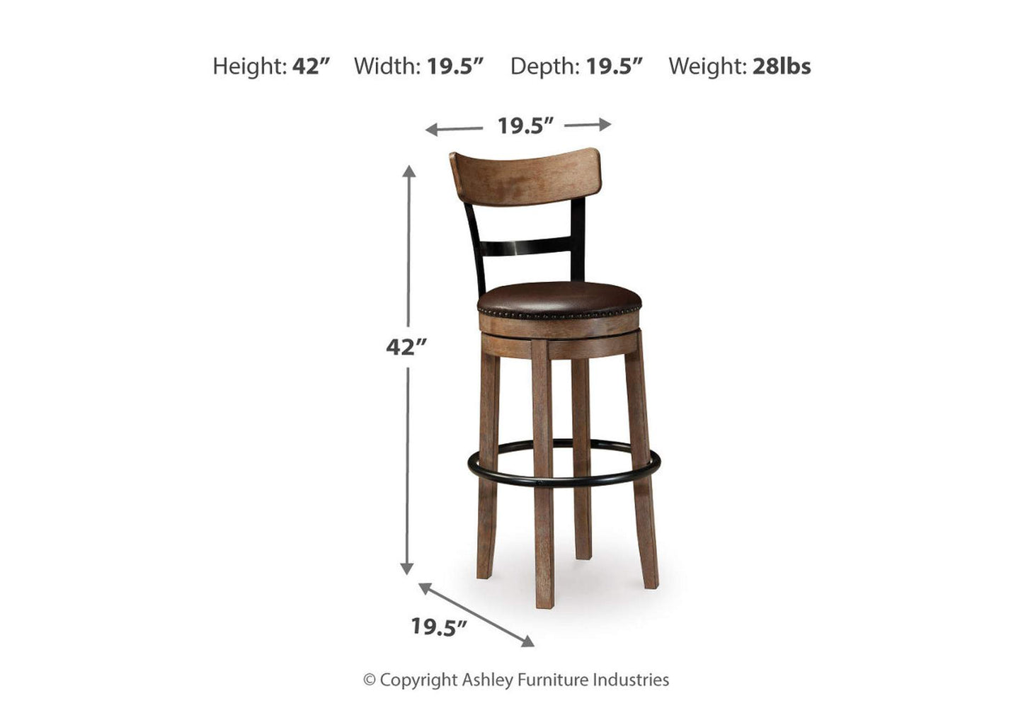 Pinnadel Bar Height Bar Stool (Set of 2)