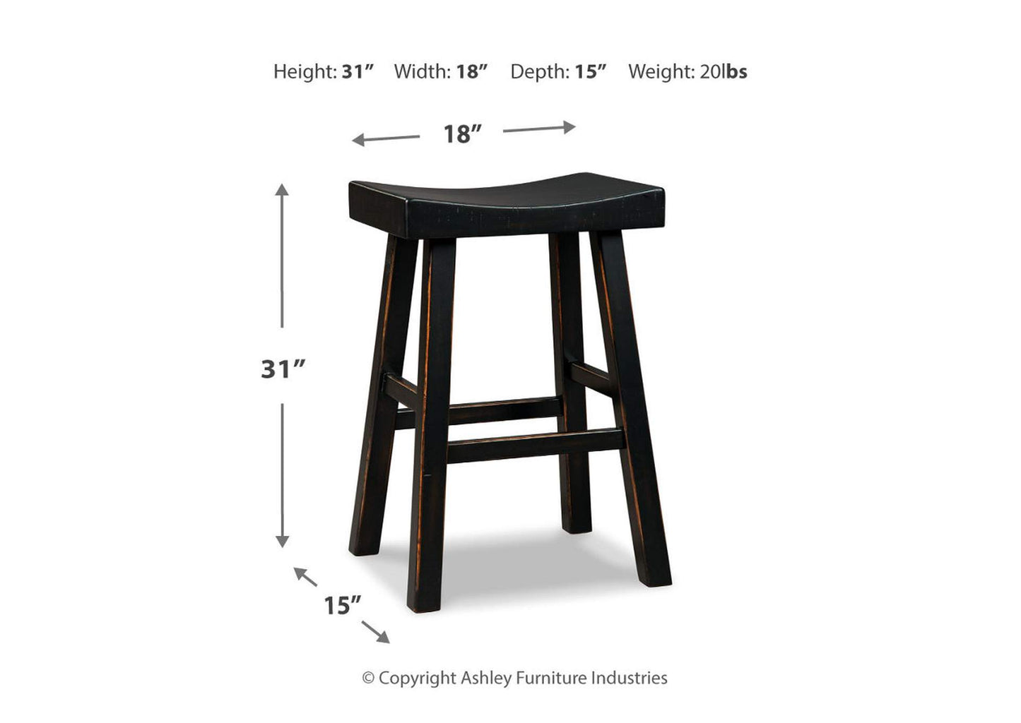 Glosco Pub Height Bar Stool