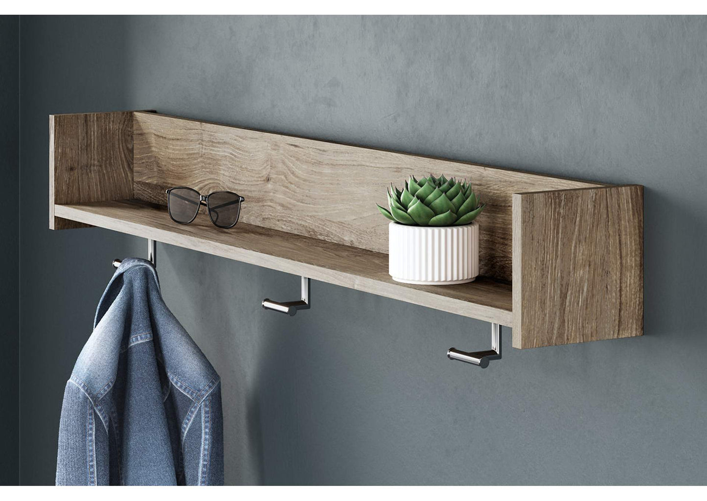 Oliah Wall Mounted Coat Rack with Shelf