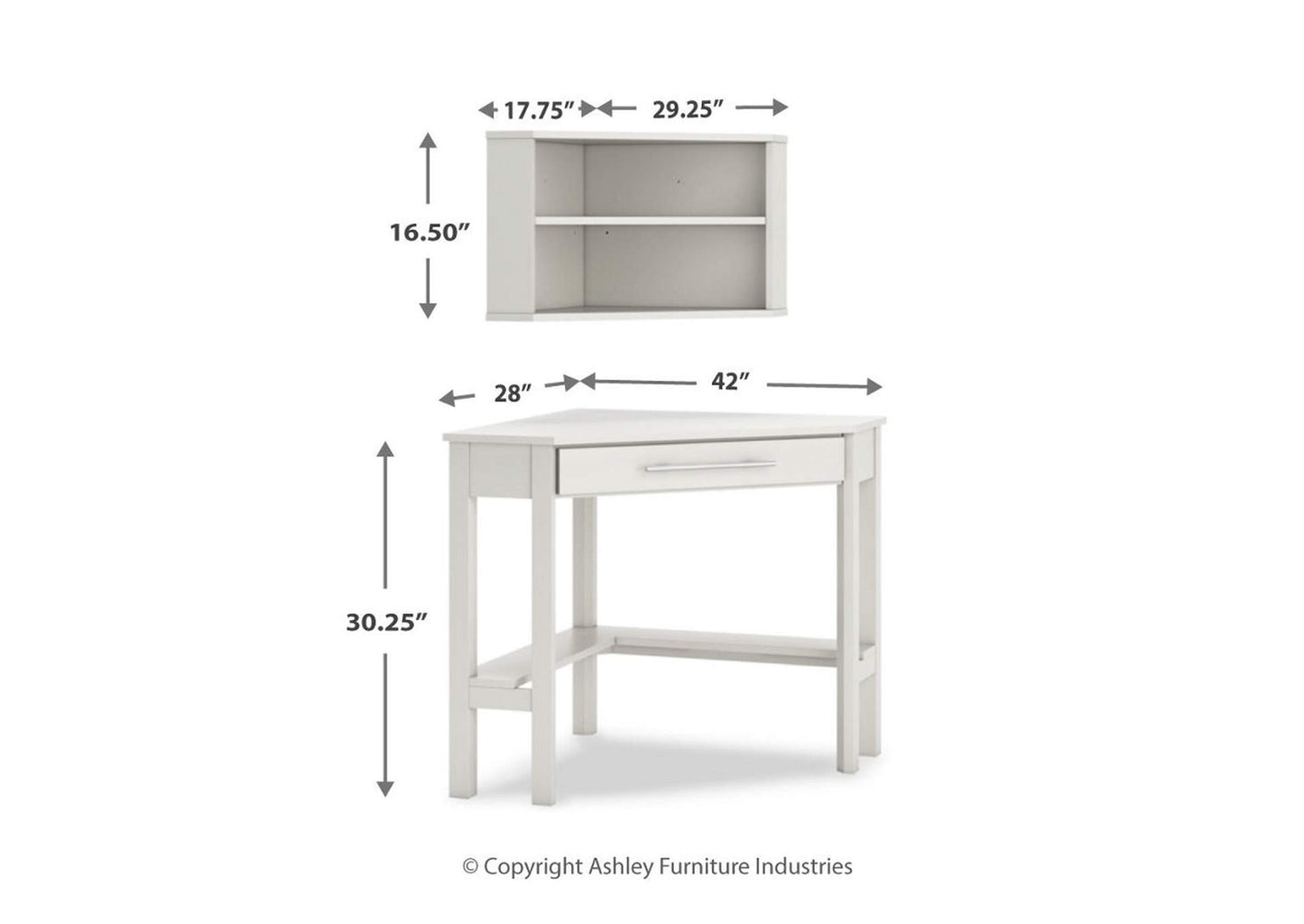 Grannen Home Office Corner Desk with Bookcase