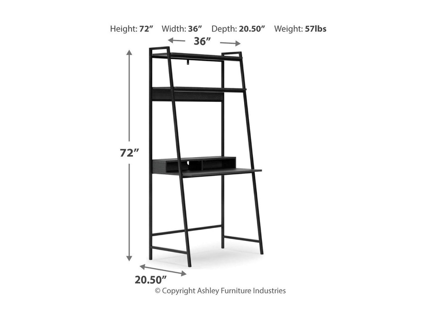 Yarlow 36" Home Office Desk with Shelf