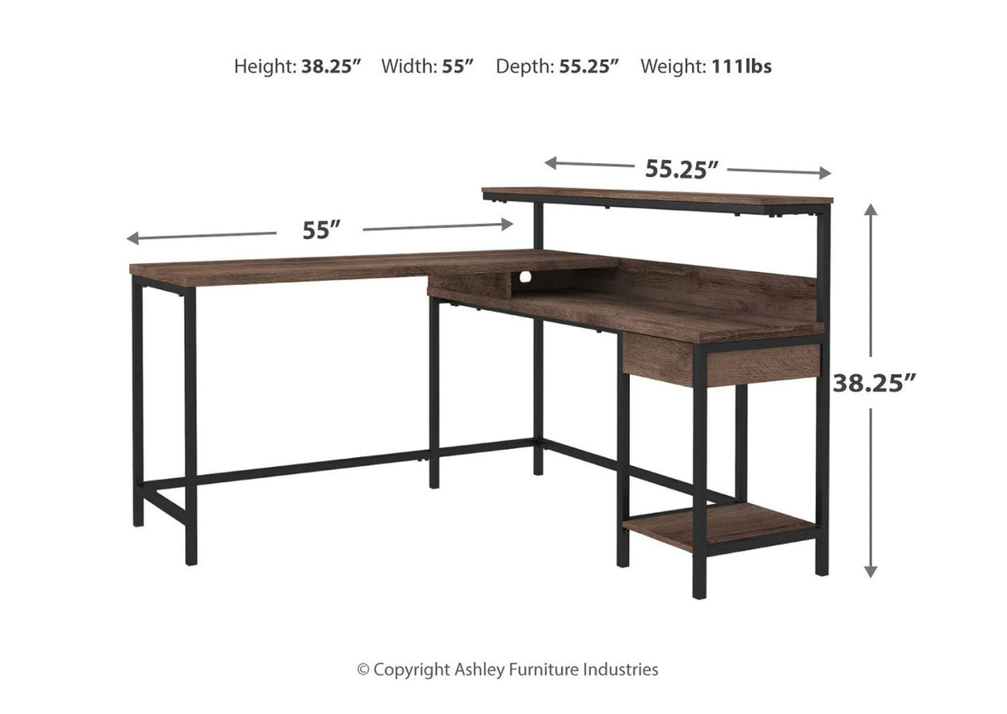 Arlenbry Home Office L-Desk with Storage