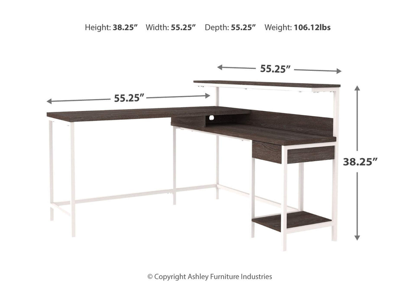 Dorrinson Home Office L-Desk with Storage