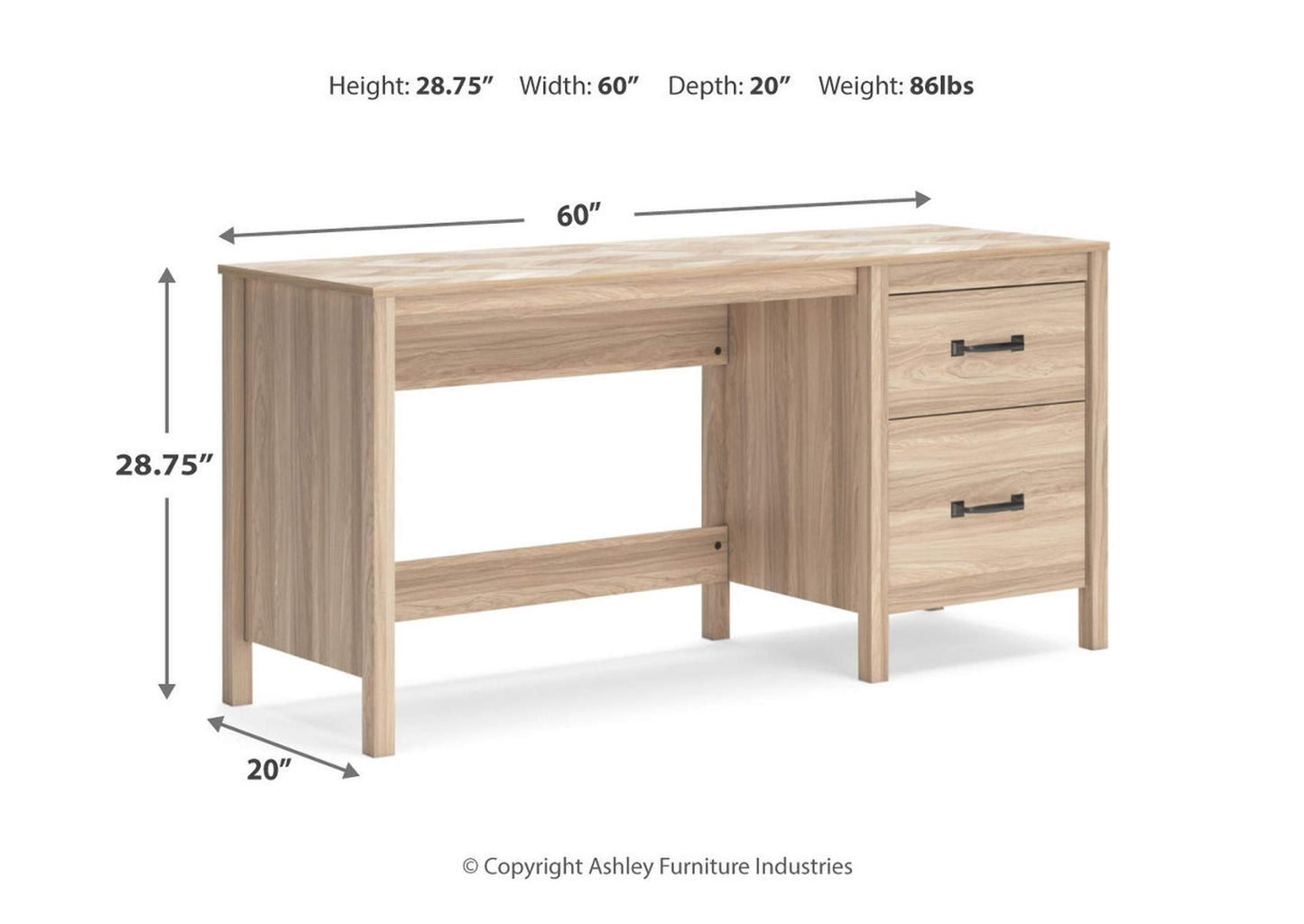 Battelle 60" Home Office Desk