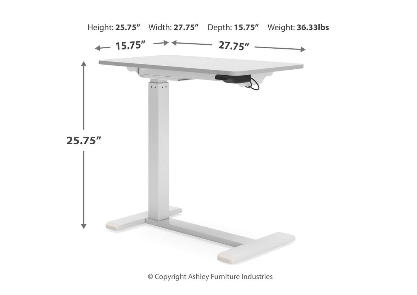 Lynxtyn Adjustable Height Home Office Side Desk