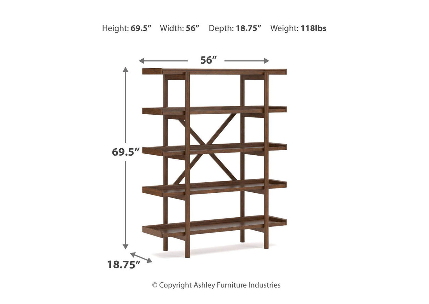 Lyncott 70" Bookcase