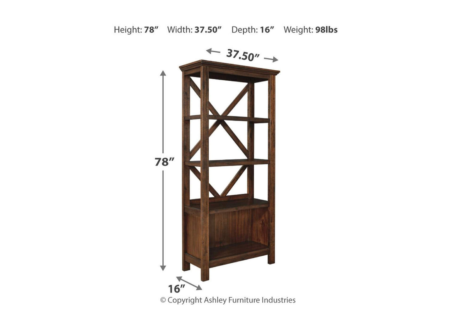 Baldridge 75" Bookcase