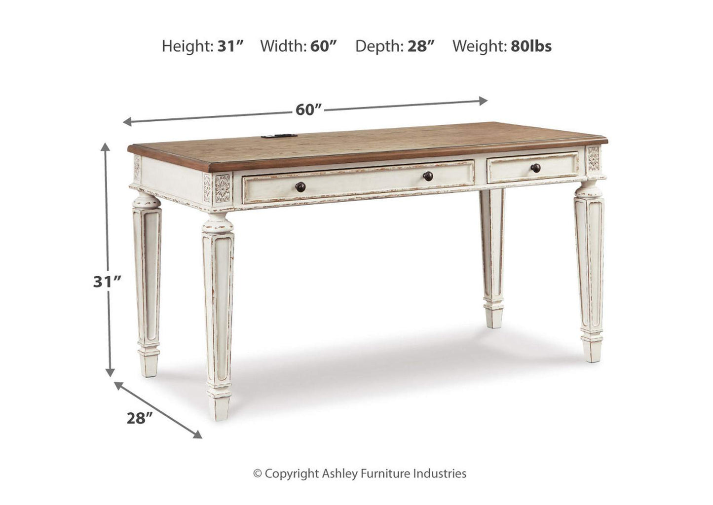 Realyn 60" Home Office Desk