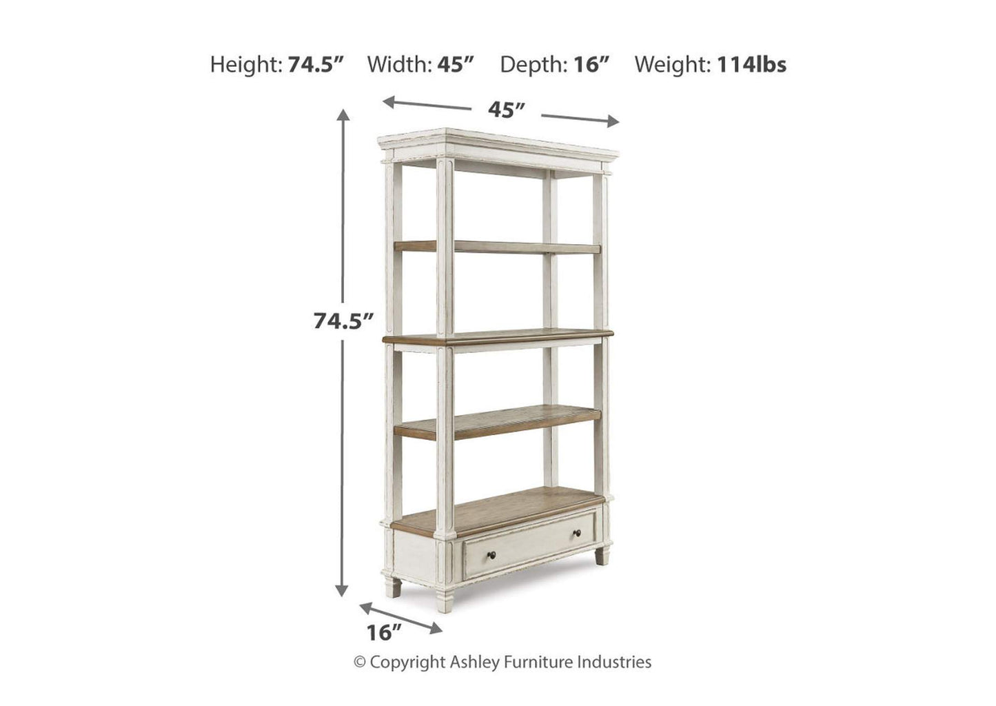 Realyn 75" Bookcase