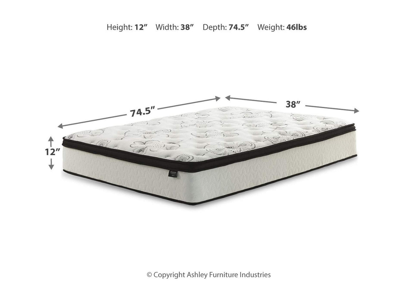 Chime 12 Inch Hybrid Twin Mattress in a Box