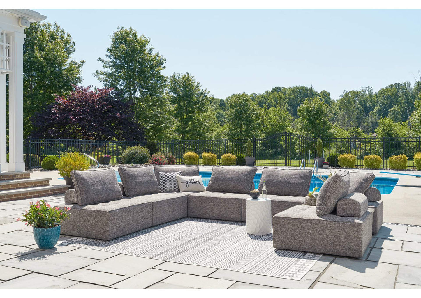 Bree Zee 8-Piece Outdoor Sectional with Lounge Chair