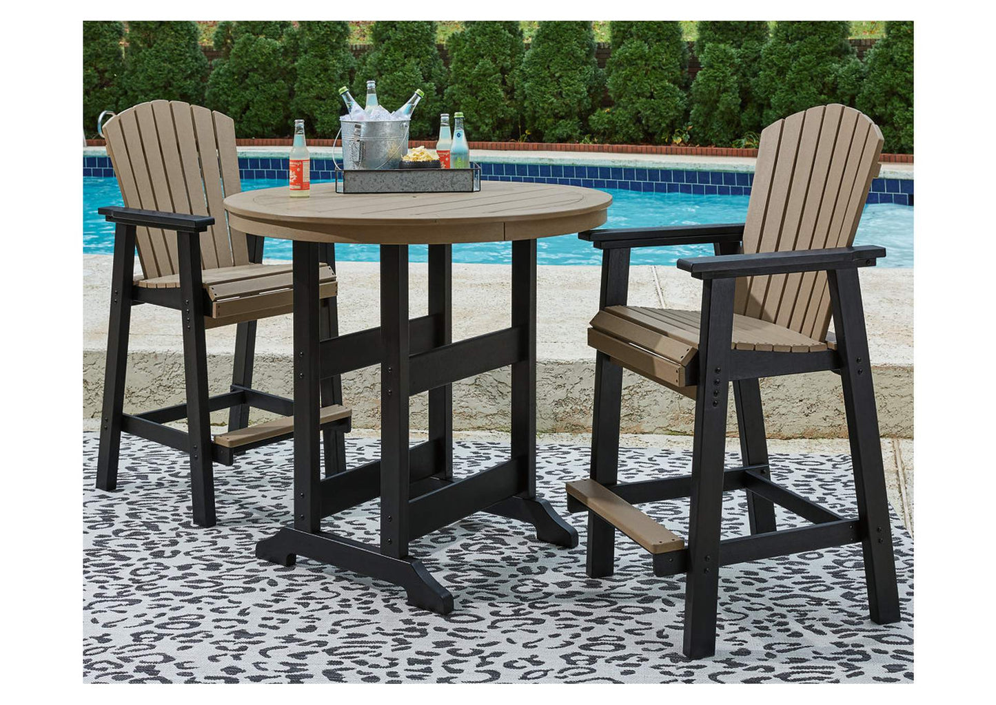 Fairen Trail 3-Piece Outdoor Bar Table Dining Set