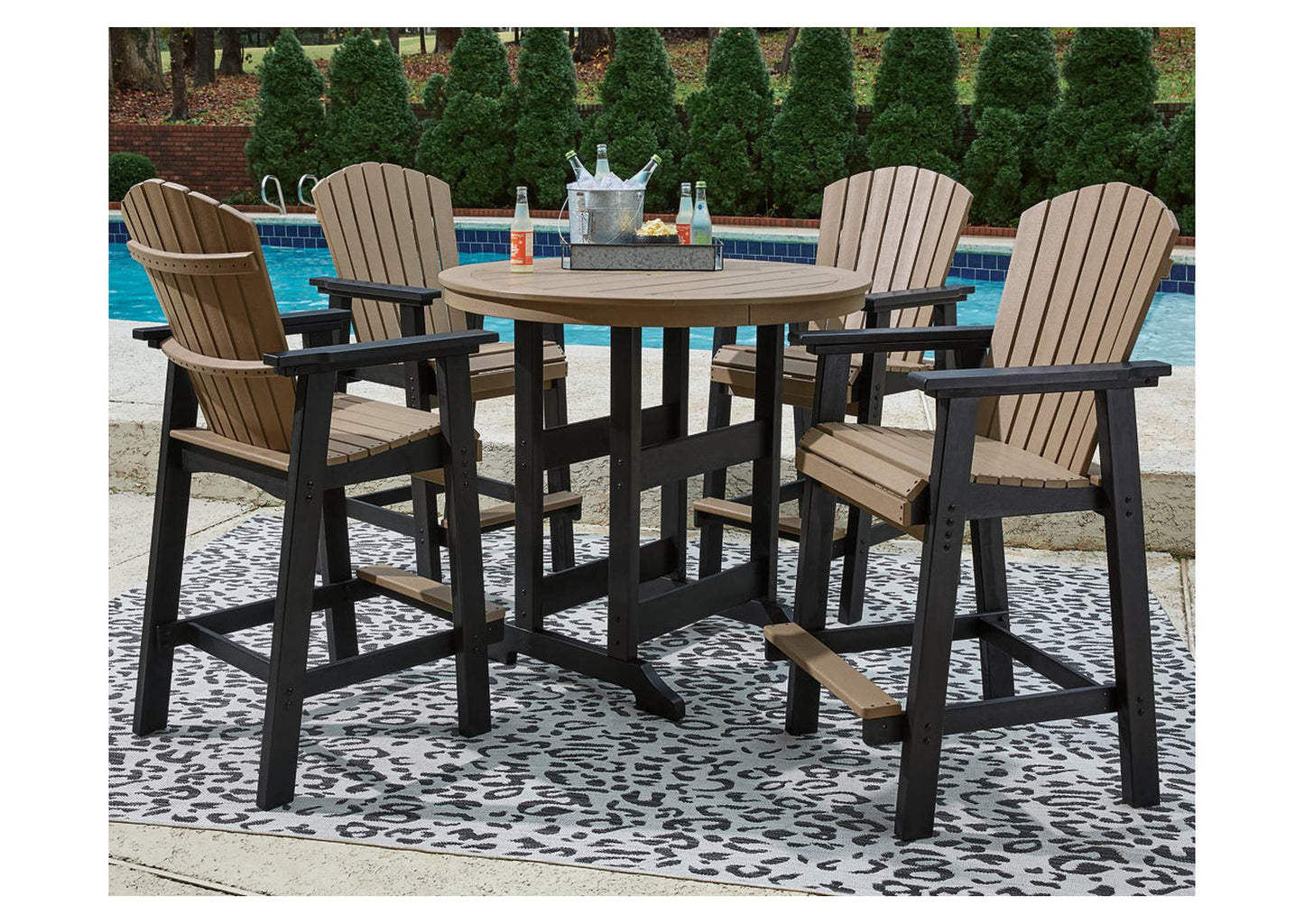 Fairen Trail 5-Piece Outdoor Bar Table Dining Set