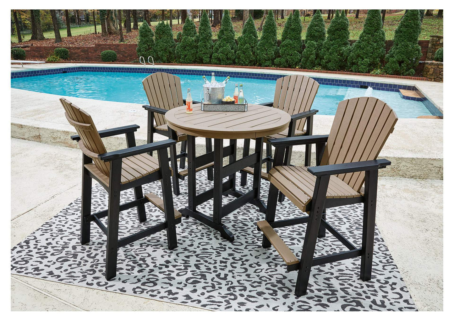 Fairen Trail 5-Piece Outdoor Bar Table Dining Set