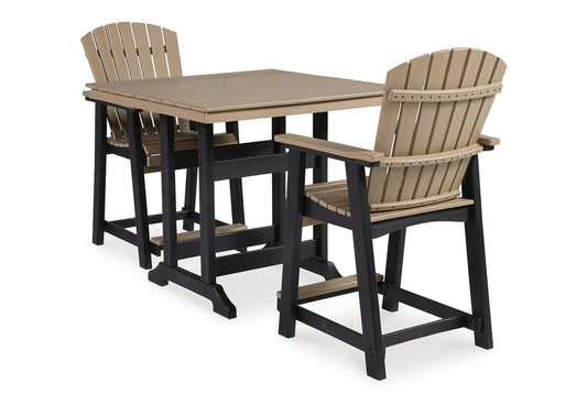 Fairen Trail Outdoor Counter Height Dining Table and 2 Barstools