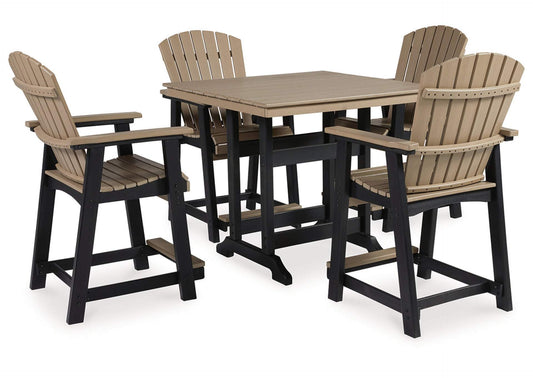 Fairen Trail Outdoor Counter Height Dining Table and 4 Barstools