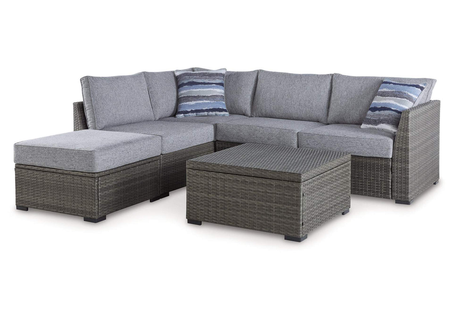 Petal Road Outdoor Loveseat Sectional/Ottoman/Table Set (Set of 4)