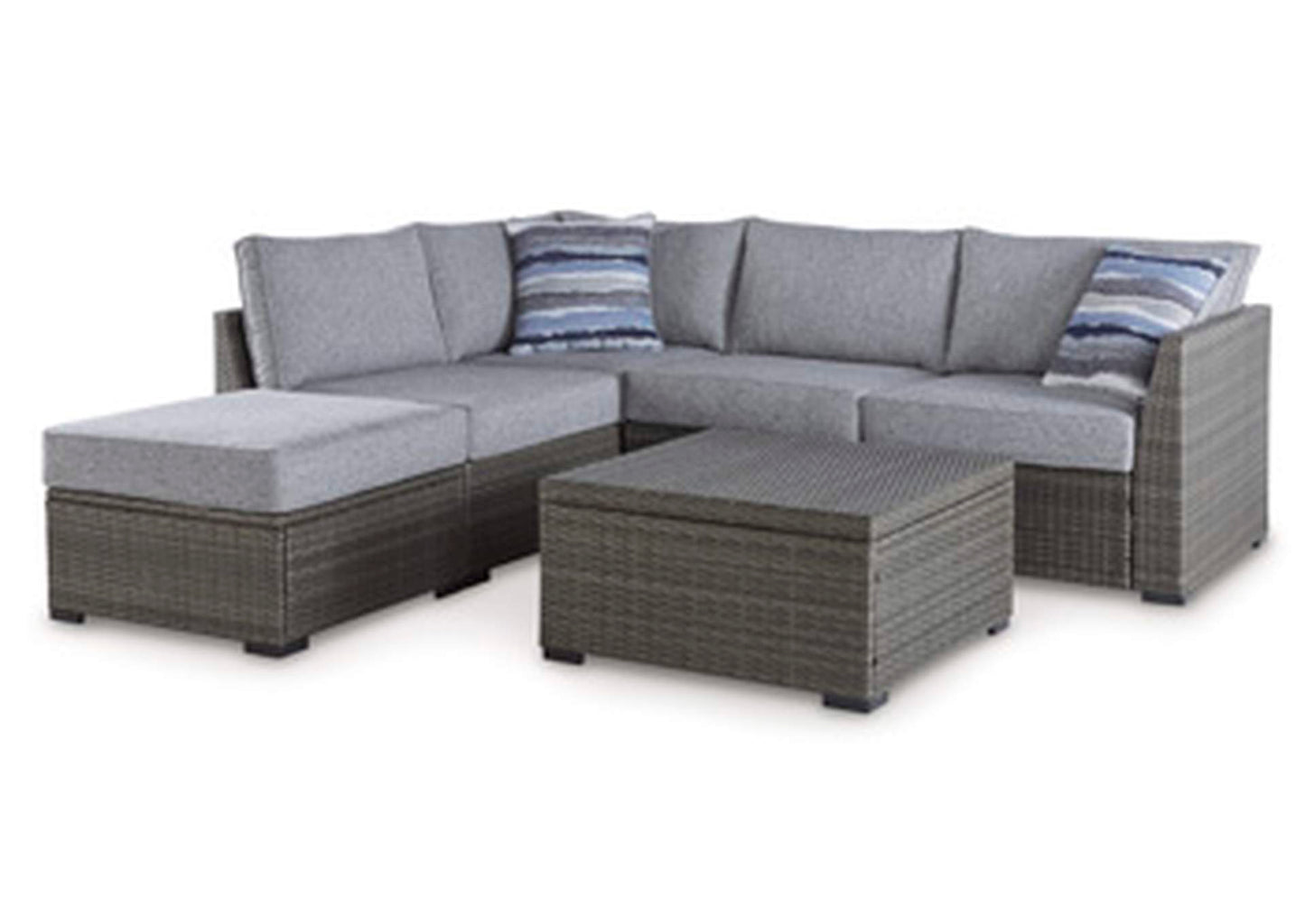 Petal Road Outdoor Loveseat Sectional/Ottoman/Table Set (Set of 4)