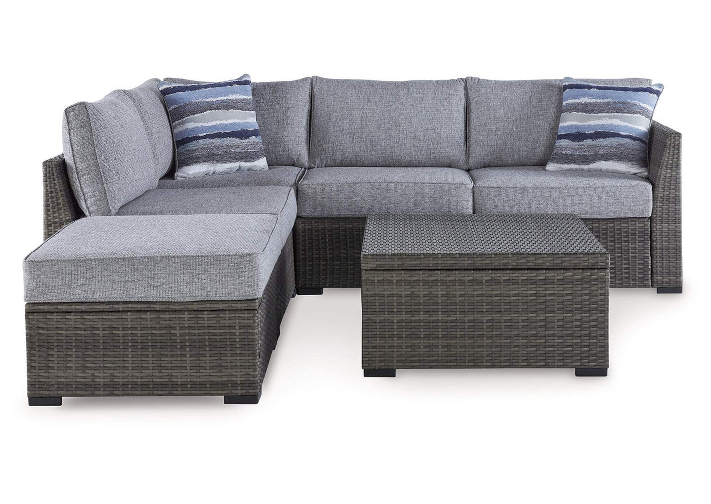 Petal Road Outdoor Loveseat Sectional/Ottoman/Table Set (Set of 4)