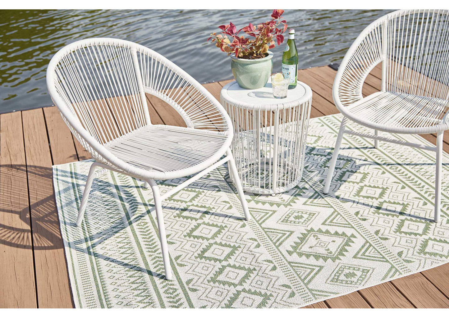 Mandarin Cape Outdoor Table and Chairs (Set of 3)