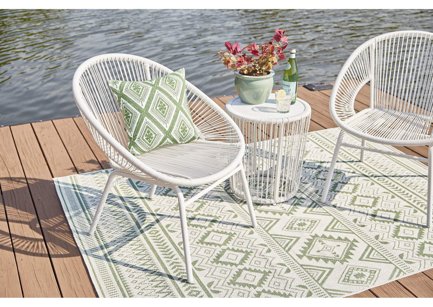 Mandarin Cape Outdoor Table and Chairs (Set of 3)