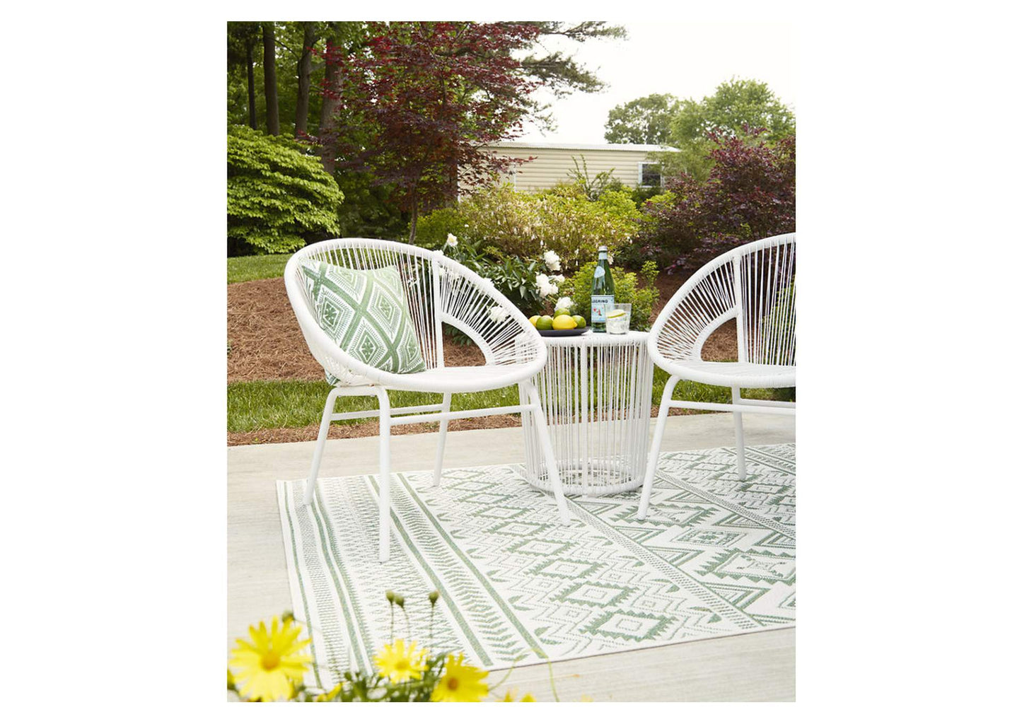 Mandarin Cape Outdoor Table and Chairs (Set of 3)