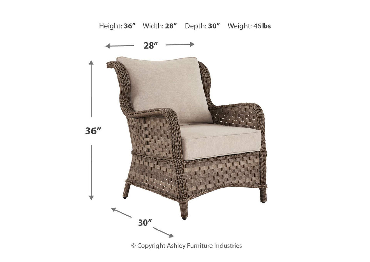 Clear Ridge Lounge Chair with Cushion (Set of 2)