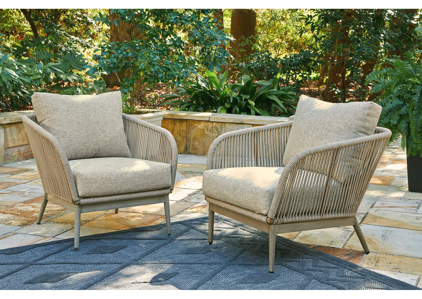 Swiss Valley Lounge Chair with Cushion (Set of 2)