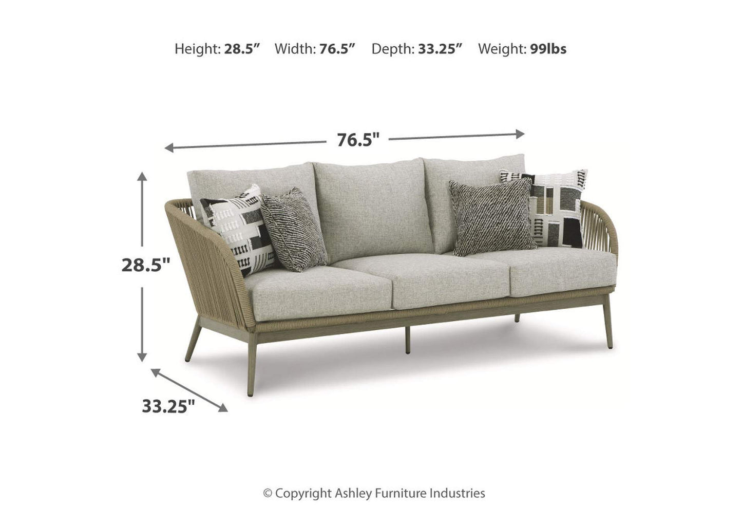 Swiss Valley 5-Piece Outdoor Sofa, Lounge Chairs & Coffee Table Set