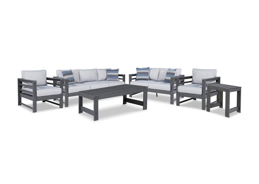 Amora 6-Piece Outdoor Sofa, Loveseat, Lounge Chairs and Tables Set