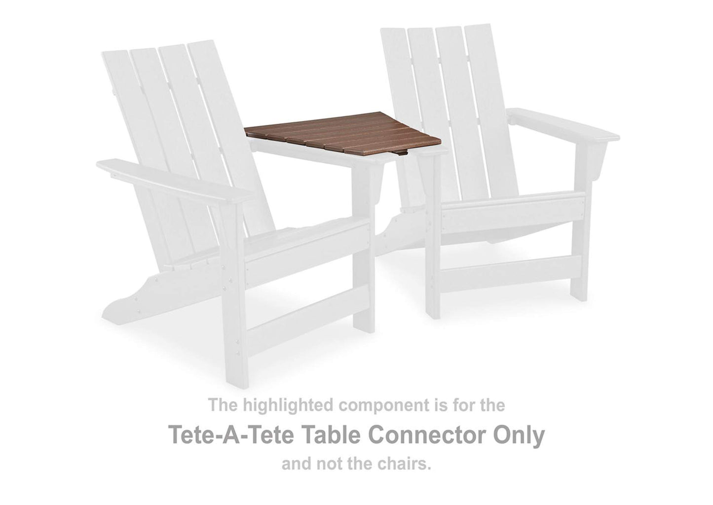 Emmeline 2 Adirondack Chairs with Tete-A-Tete Table Connector