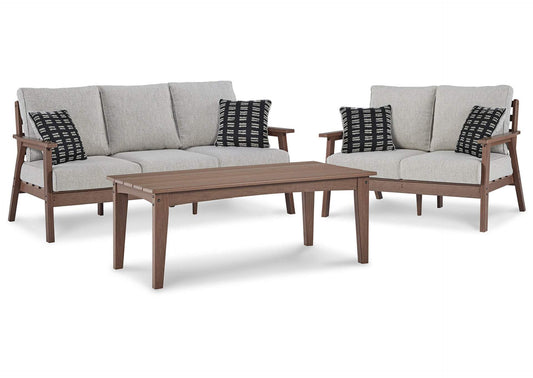 Emmeline Outdoor Sofa and Loveseat with Coffee Table