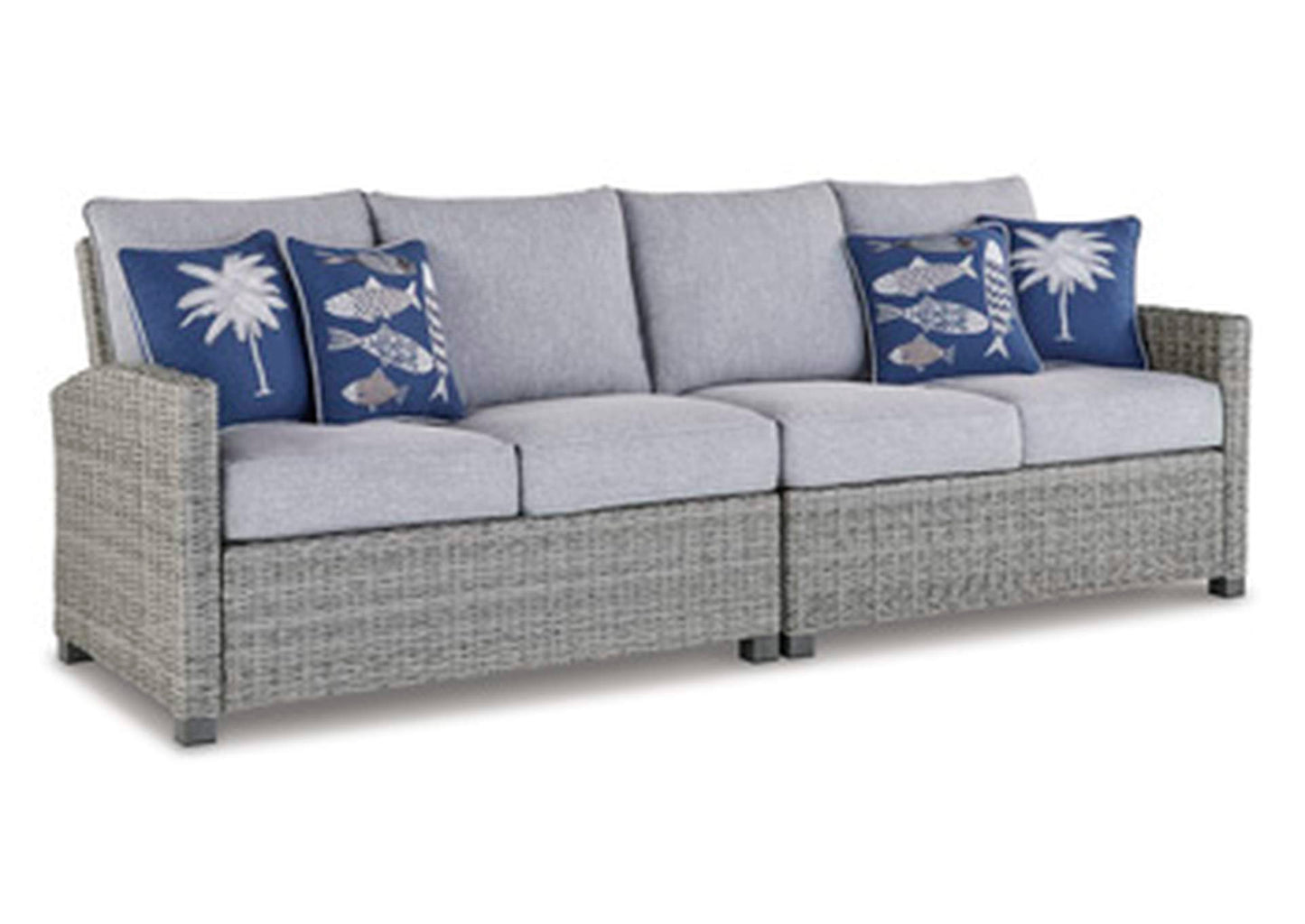 Naples Beach Outdoor Right and Left-arm Facing Loveseat with Cushion (Set of 2)