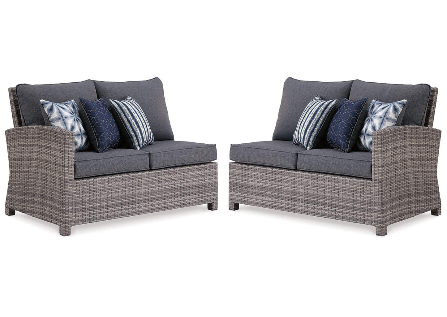 Salem Beach 6 Piece Outdoor Nuvella Sectional with Occasional Tables Set