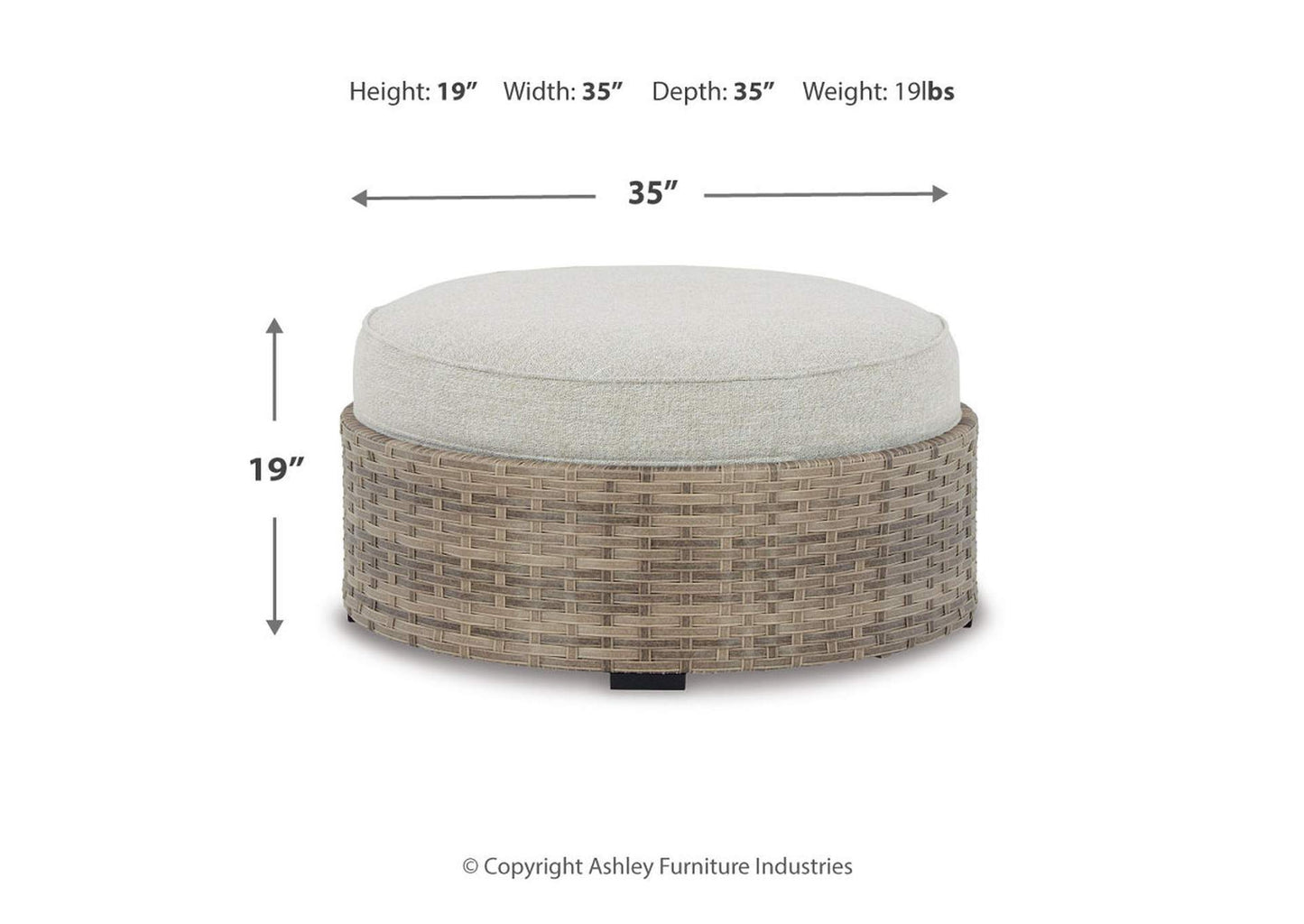 Calworth Outdoor Ottoman with Cushion