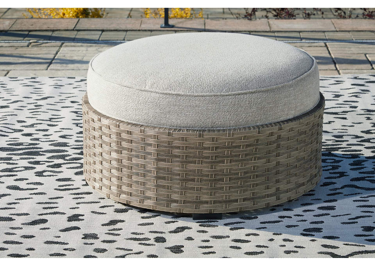 Calworth Outdoor Ottoman with Cushion