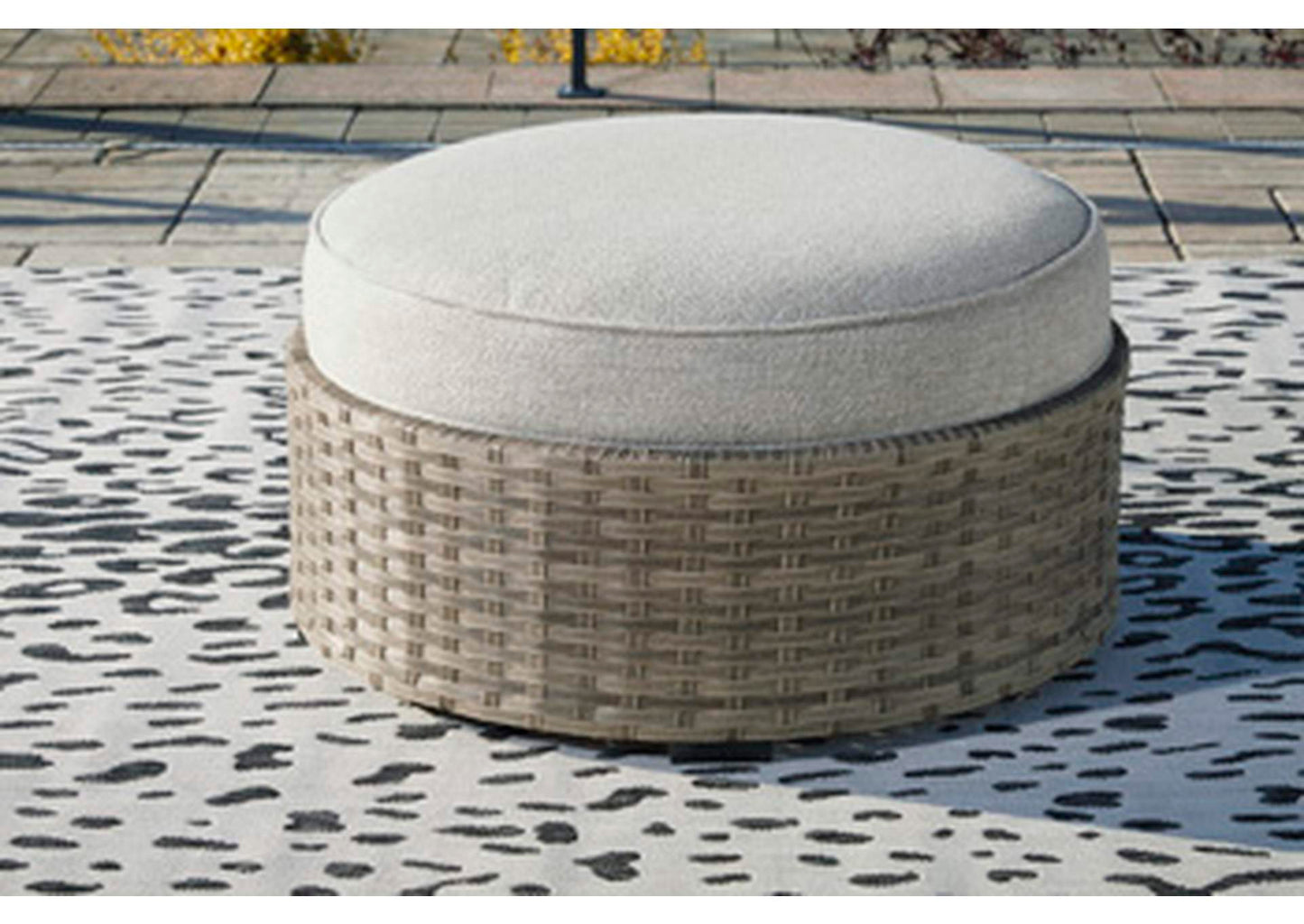 Calworth Outdoor Ottoman with Cushion