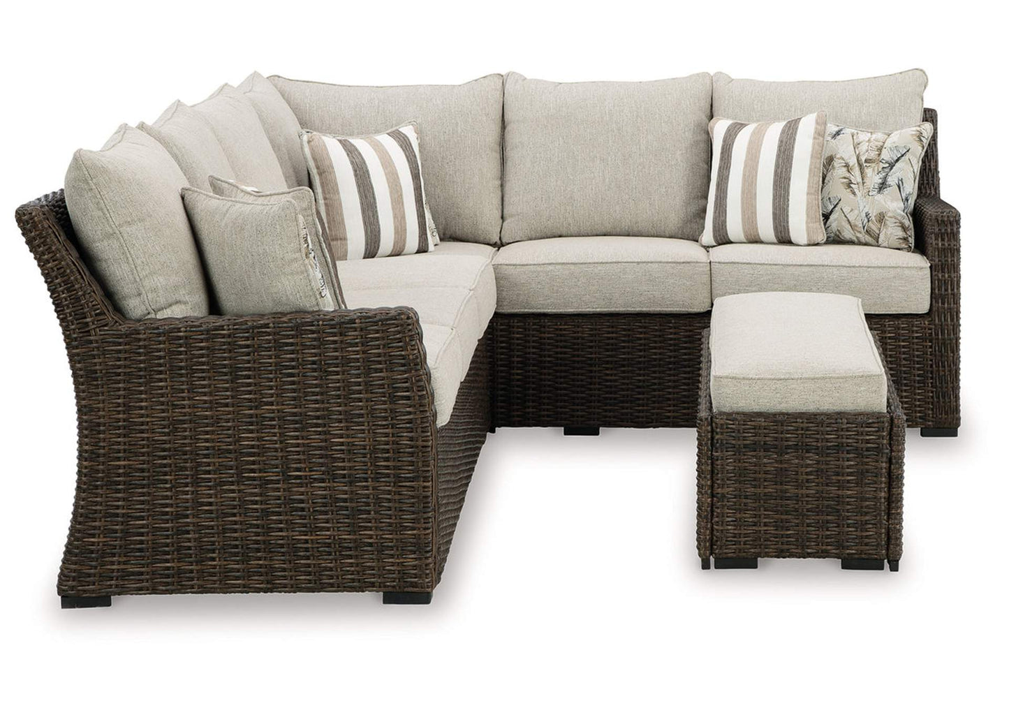 Brook Ranch Outdoor Sofa Sectional/Bench with Cushion (Set of 3)