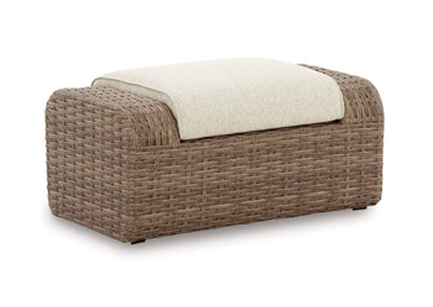 Sandy Bloom Outdoor Ottoman with Cushion