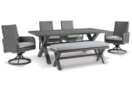 Elite Park Outdoor Dining Table and 4 Chairs and Bench