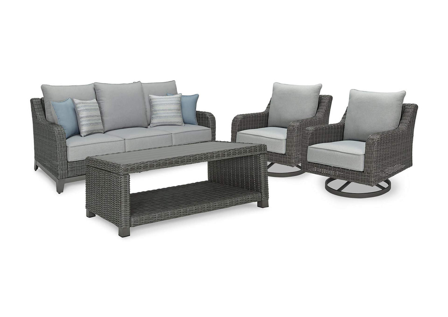 Elite Park Outdoor Sofa and 2 Chairs with Coffee Table